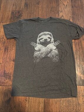 Source Unknown Dark Gray Sloth Graphic Tee - Crew Neck Short Sleeve